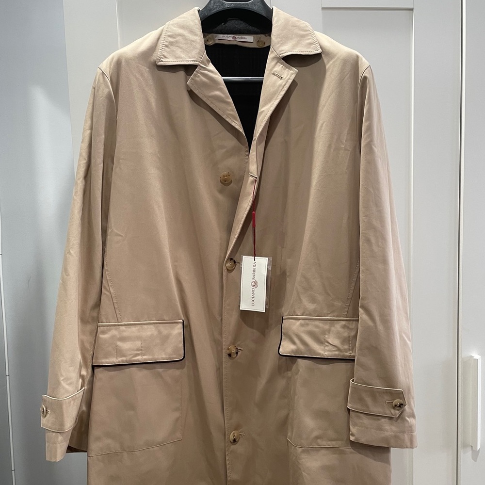 Luciano Barbers raincoat
